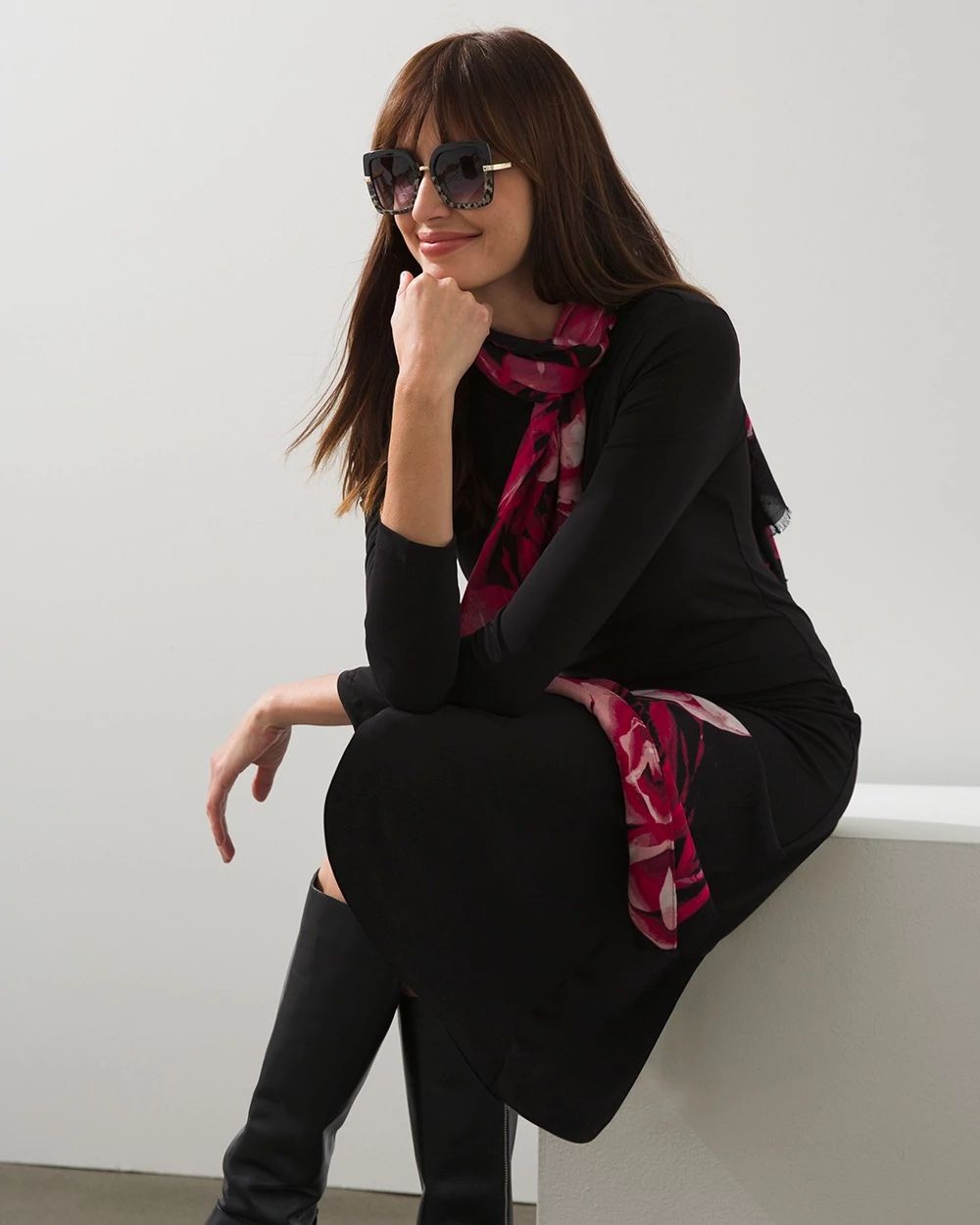 Long Sleeve Column Midi Dress