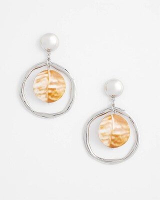 Neutral Iridescent Drop Earrings click to view larger image.