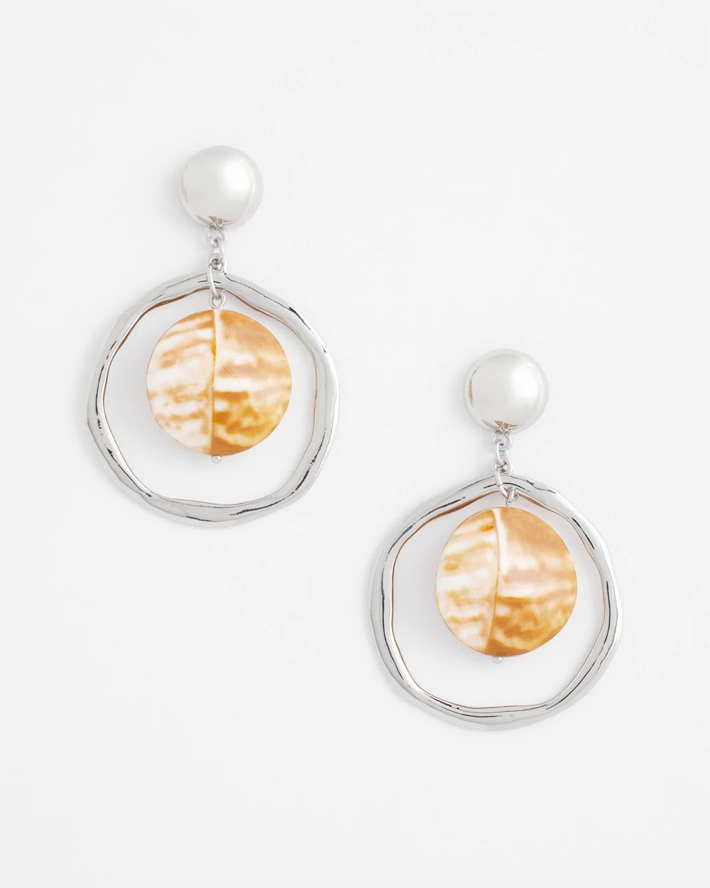 Neutral Iridescent Drop Earrings