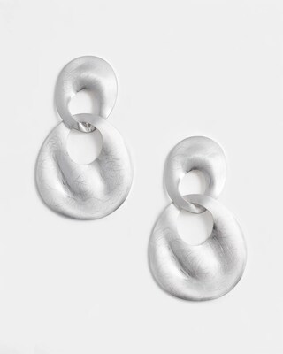No Droop® Silvertone Doorknocker Earrings