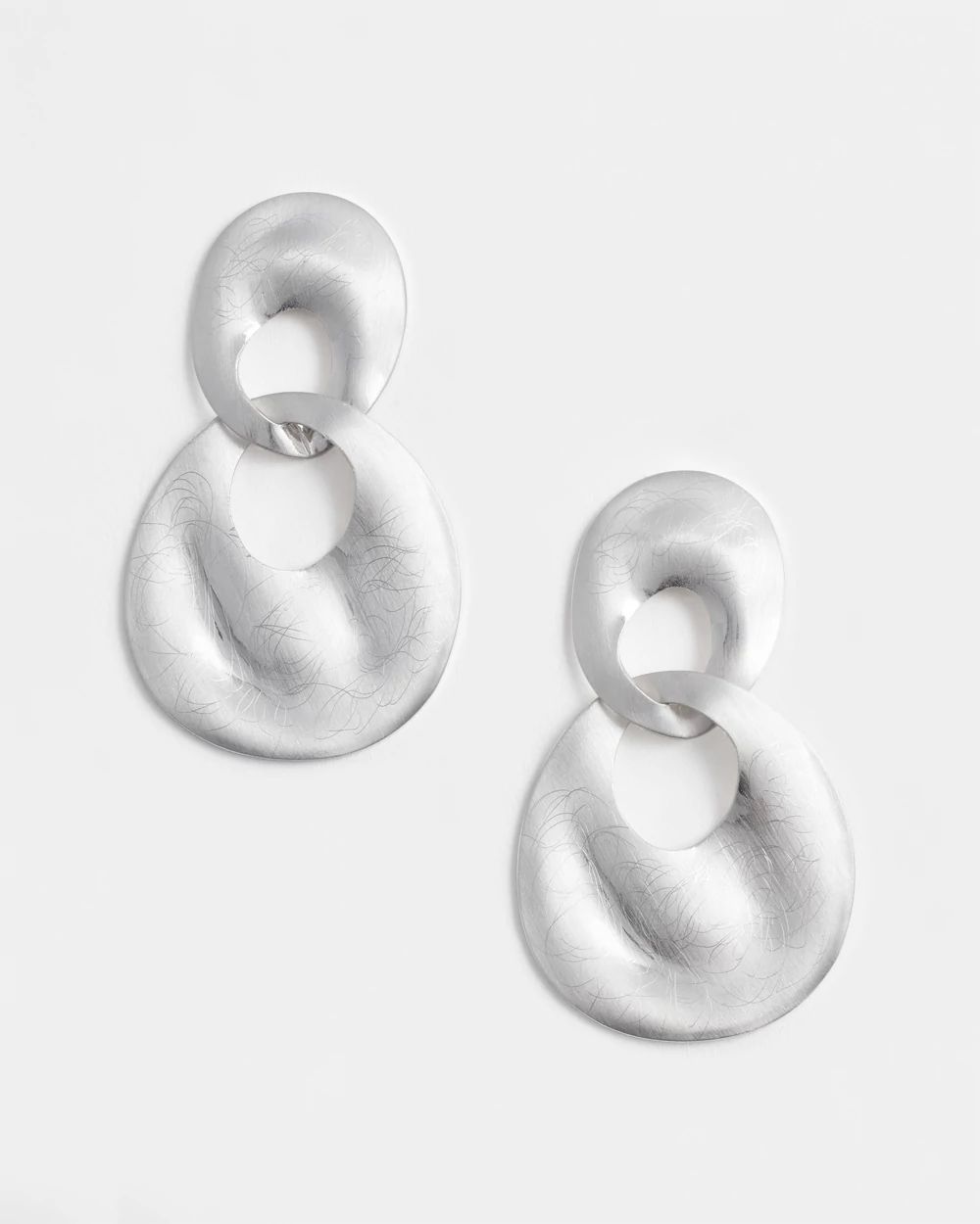 No Droop® Silvertone Doorknocker Earrings