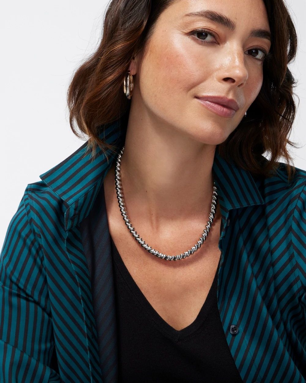 Silver Tone Collar Necklace