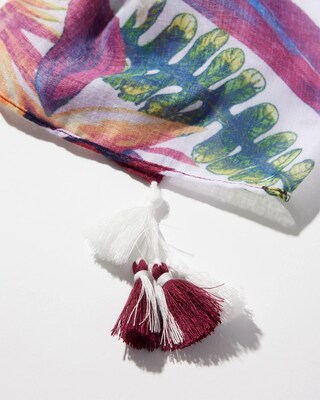 Floral Print Oblong Scarf