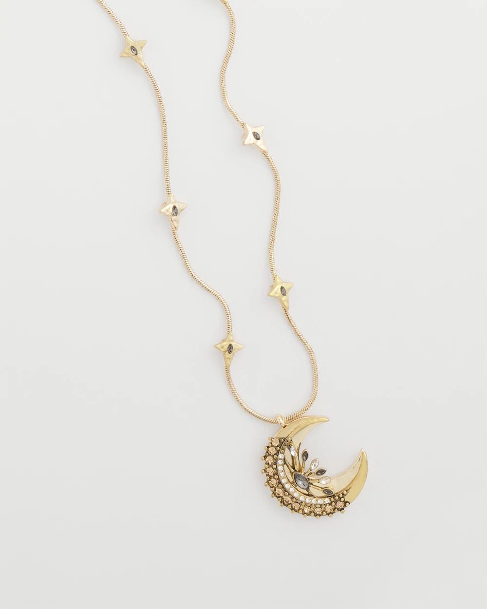 Gold Moon Pendant Necklace click to view larger image.