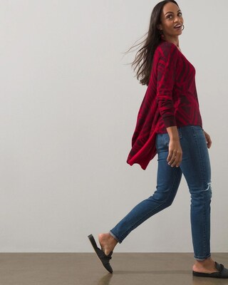 Arched Open Front Cardigan
