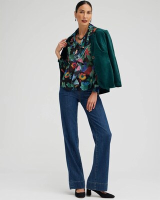 Floral Print Ruffle Shirt