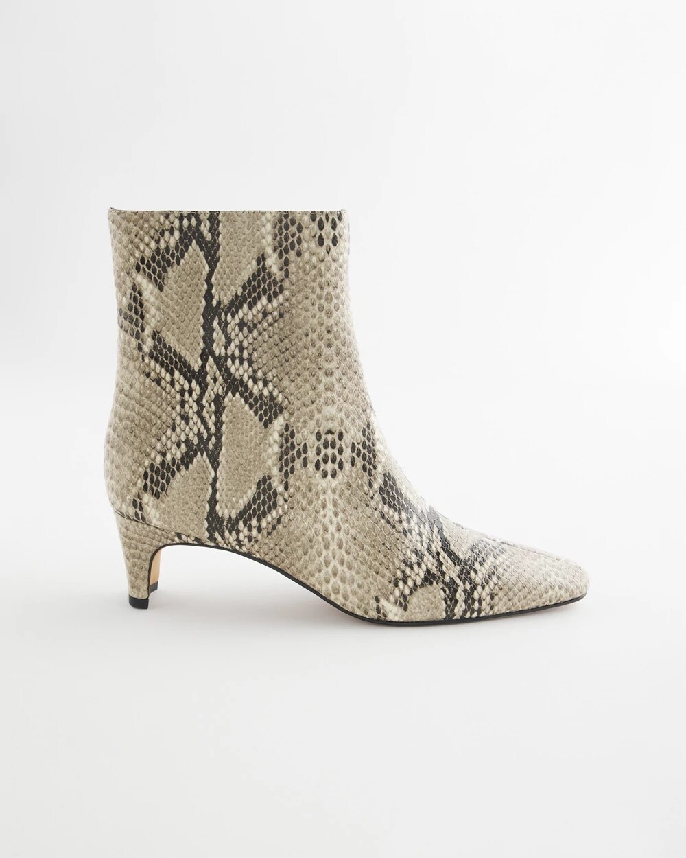 Faux Snakeskin Skinny Heel Ankle Boot