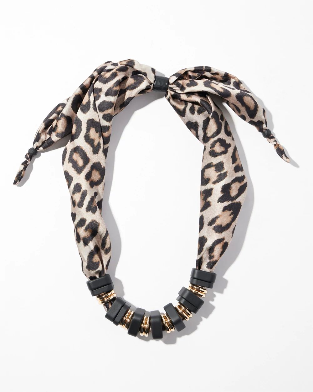 Adjustable Animal Print Scarf Necklace