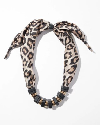Adjustable Animal Print Scarf Necklace