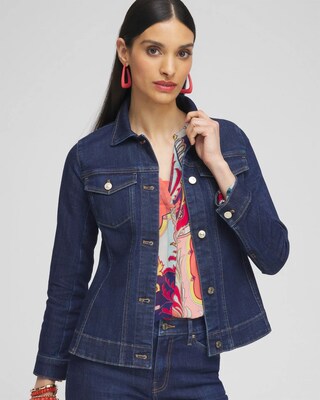 Soft Peplum Denim Jacket