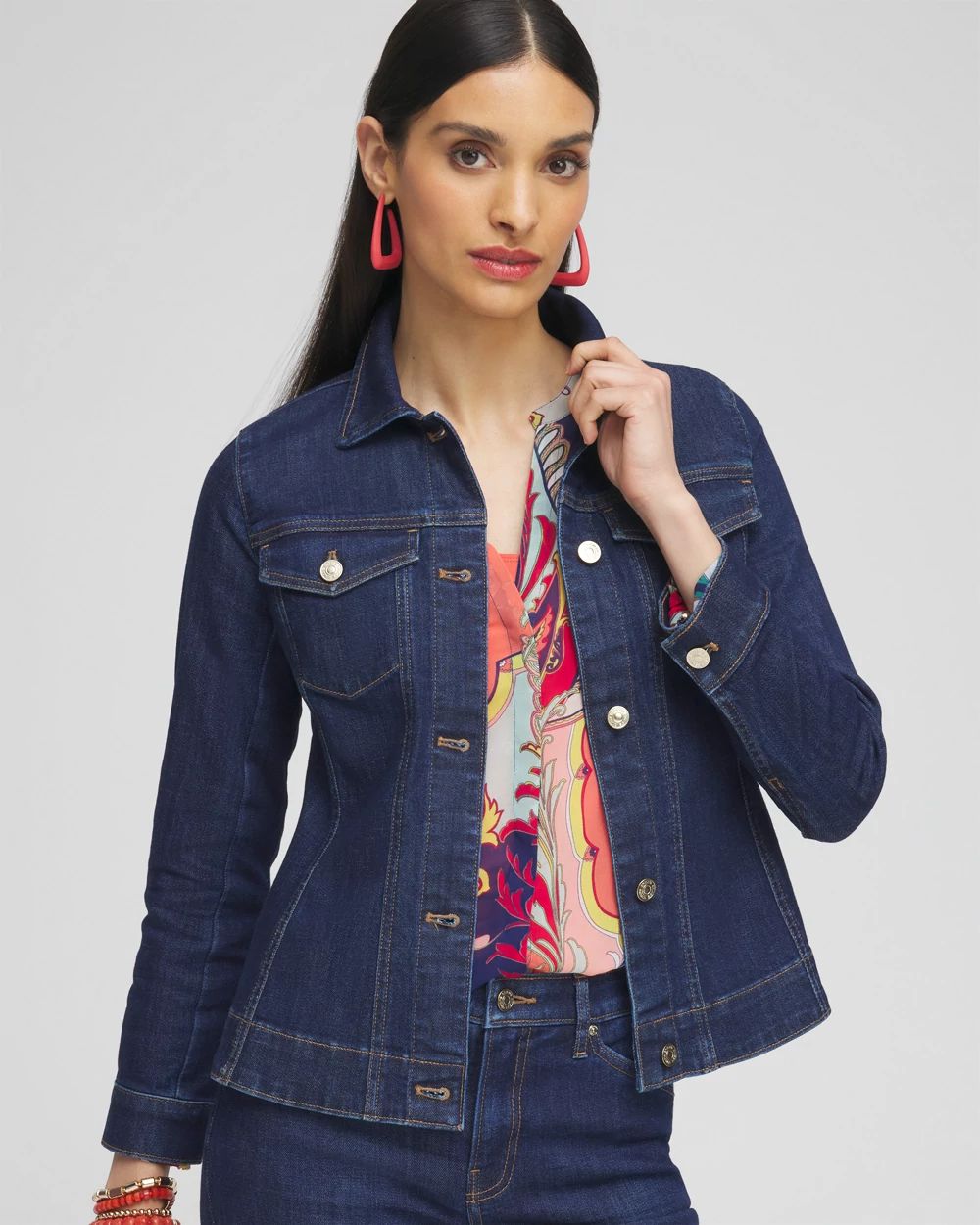 Soft Peplum Denim Jacket
