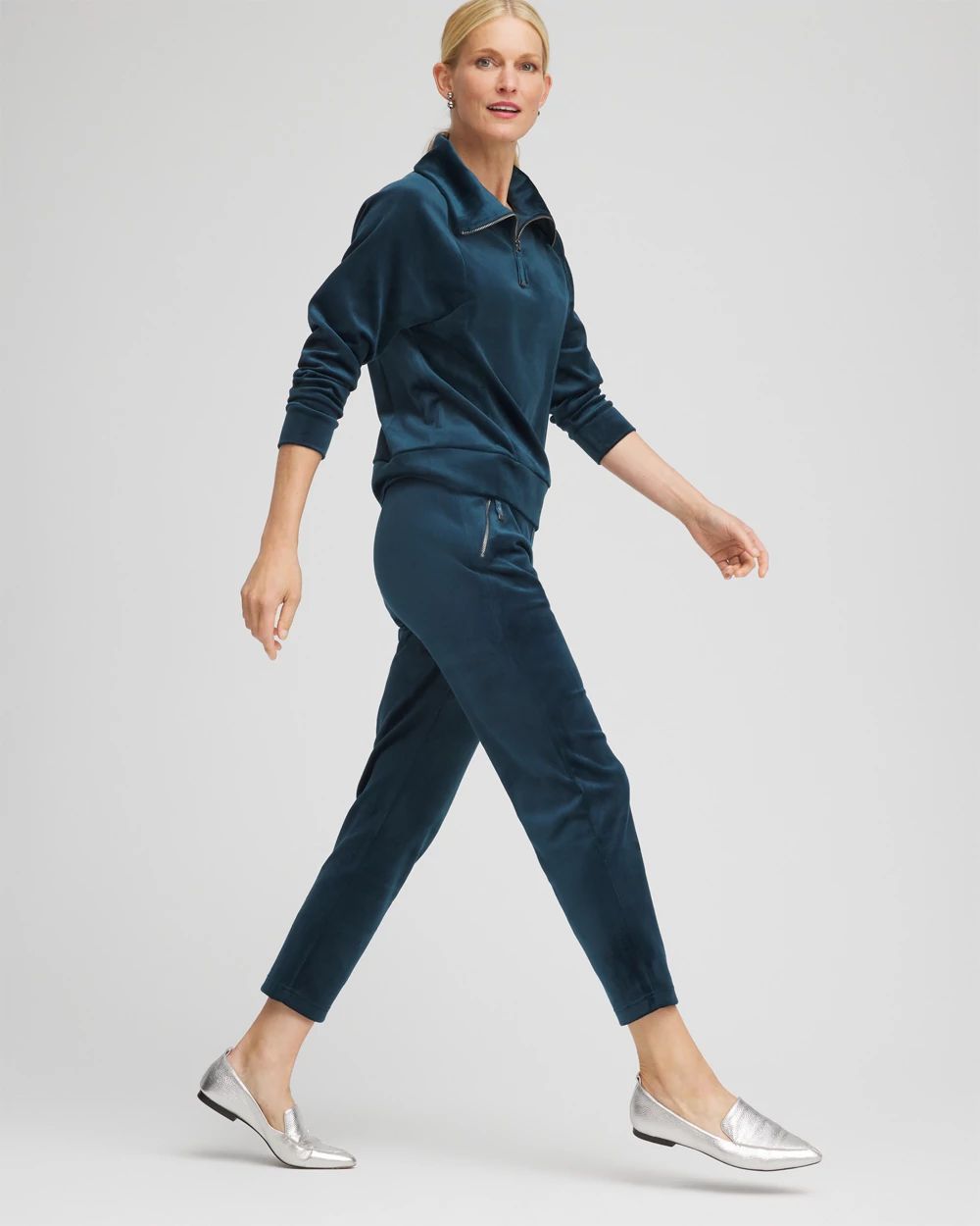 Zenergy® Velour Tapered Ankle Pants click to view larger image.