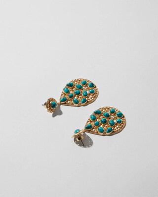 Turquoise Beaded Drop Earrings