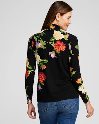 Touch of Cool™ Floral Mock Neck Layering Tee click to view larger image.
