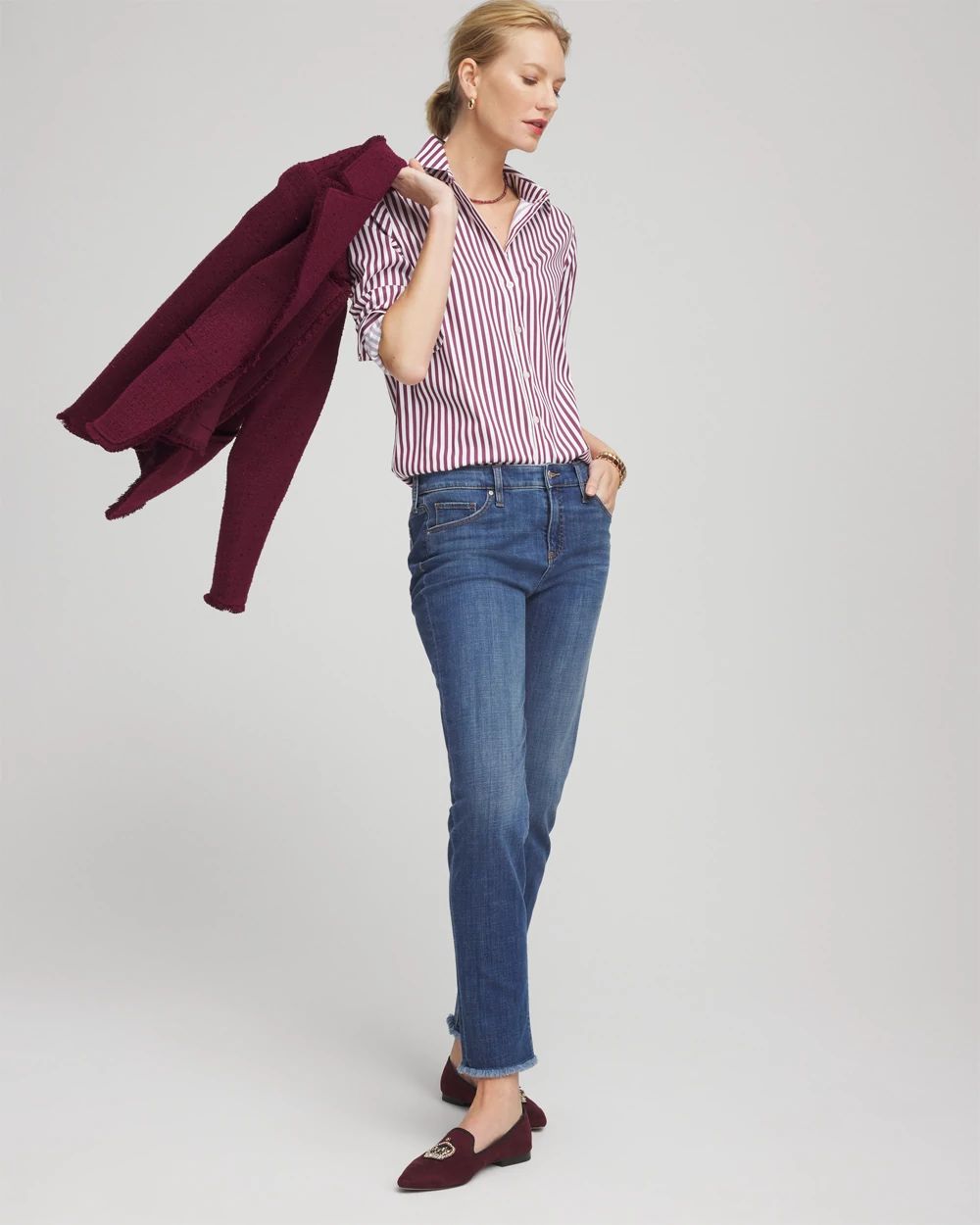 No Iron™ Chianti Striped Shirt
