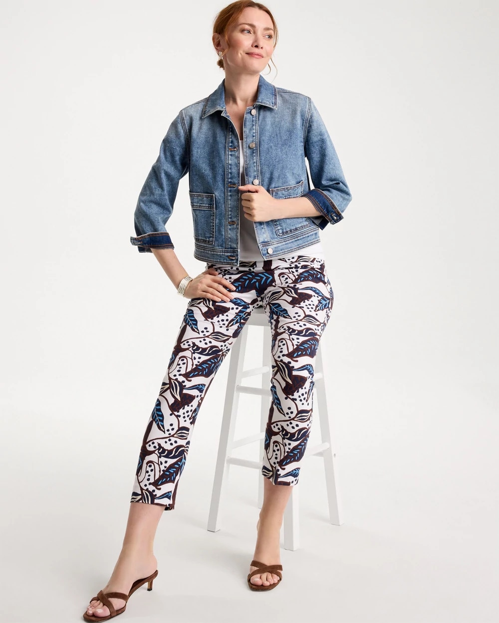 Forest Print Brigitte™ Slim Pull-On Crop Pant