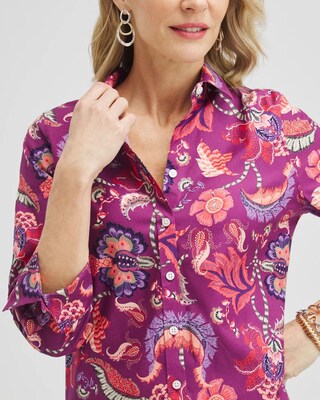 No Iron™ Stretch Paisley Shirt click to view larger image.