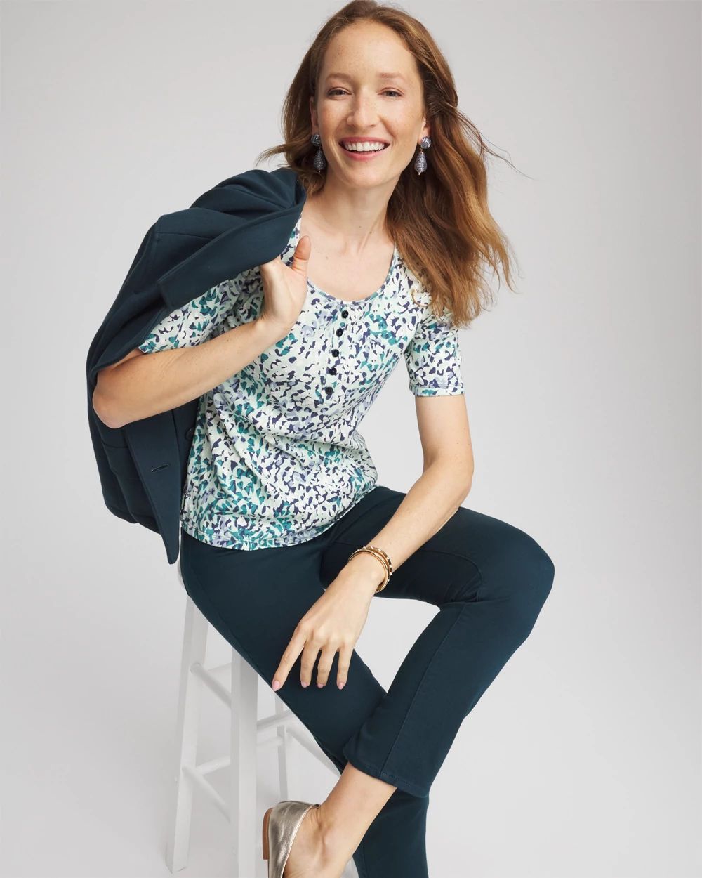 Pima Cotton Henley Tee click to view larger image.