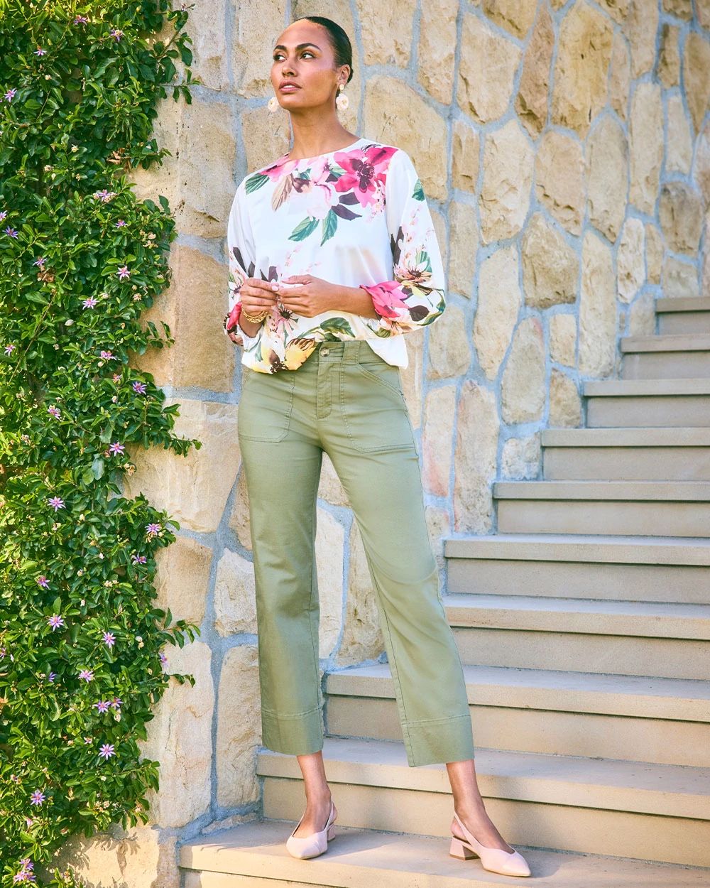 High Hem Straight Crop Pants