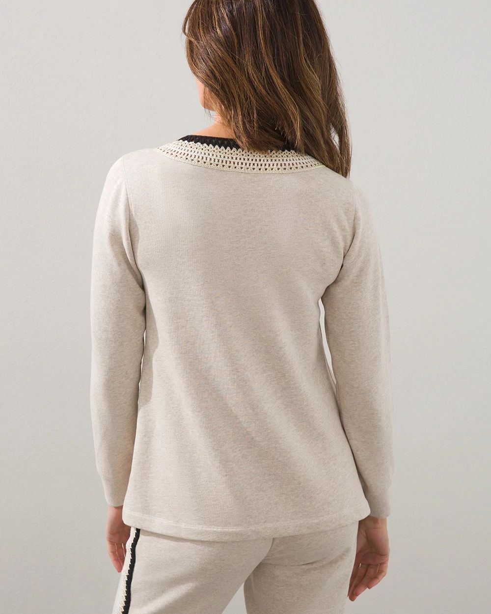 Zenergy French Terry Crochet Trim Top