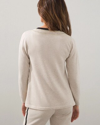 Zenergy French Terry Crochet Trim Top