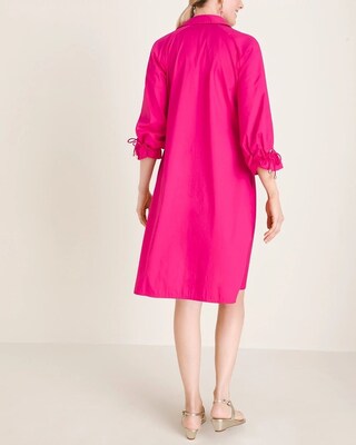 Tie-Sleeve Shirt Dress