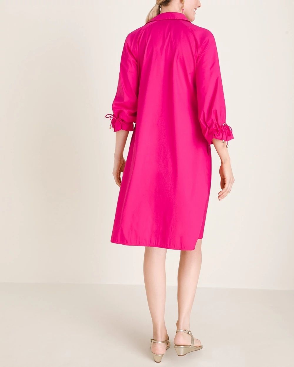 Tie-Sleeve Shirt Dress