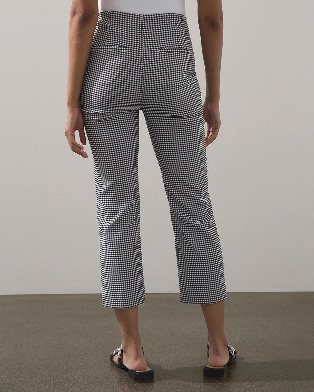 Juliet Gingham Straight Cropped Pants