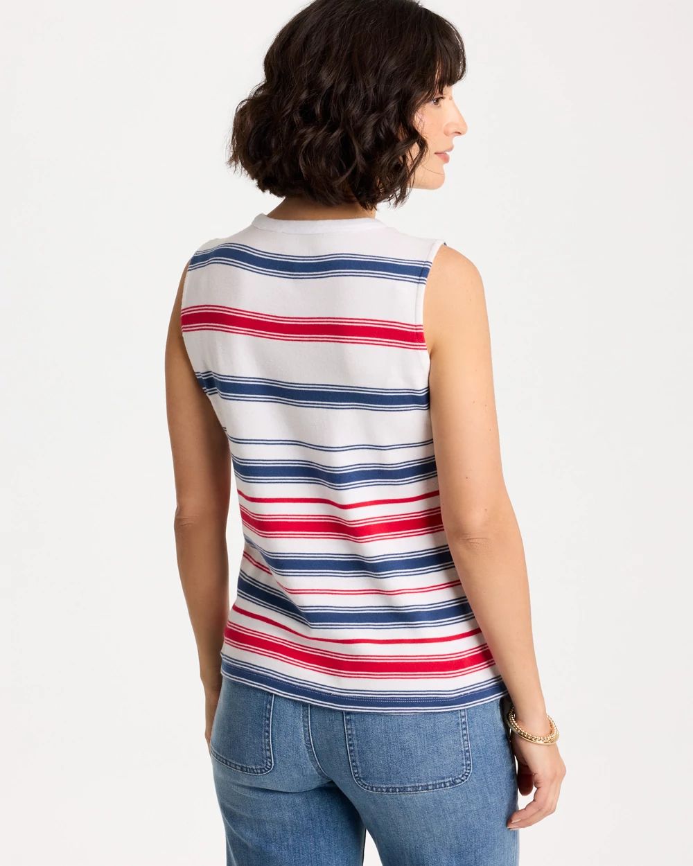 Cotton Button Trim Tank click to view larger image.