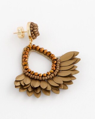 No Droop™ Gold Tone Fan Drop Earrings click to view larger image.