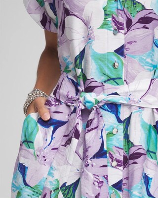 Hammered Rayon Midi Shirtdress click to view larger image.