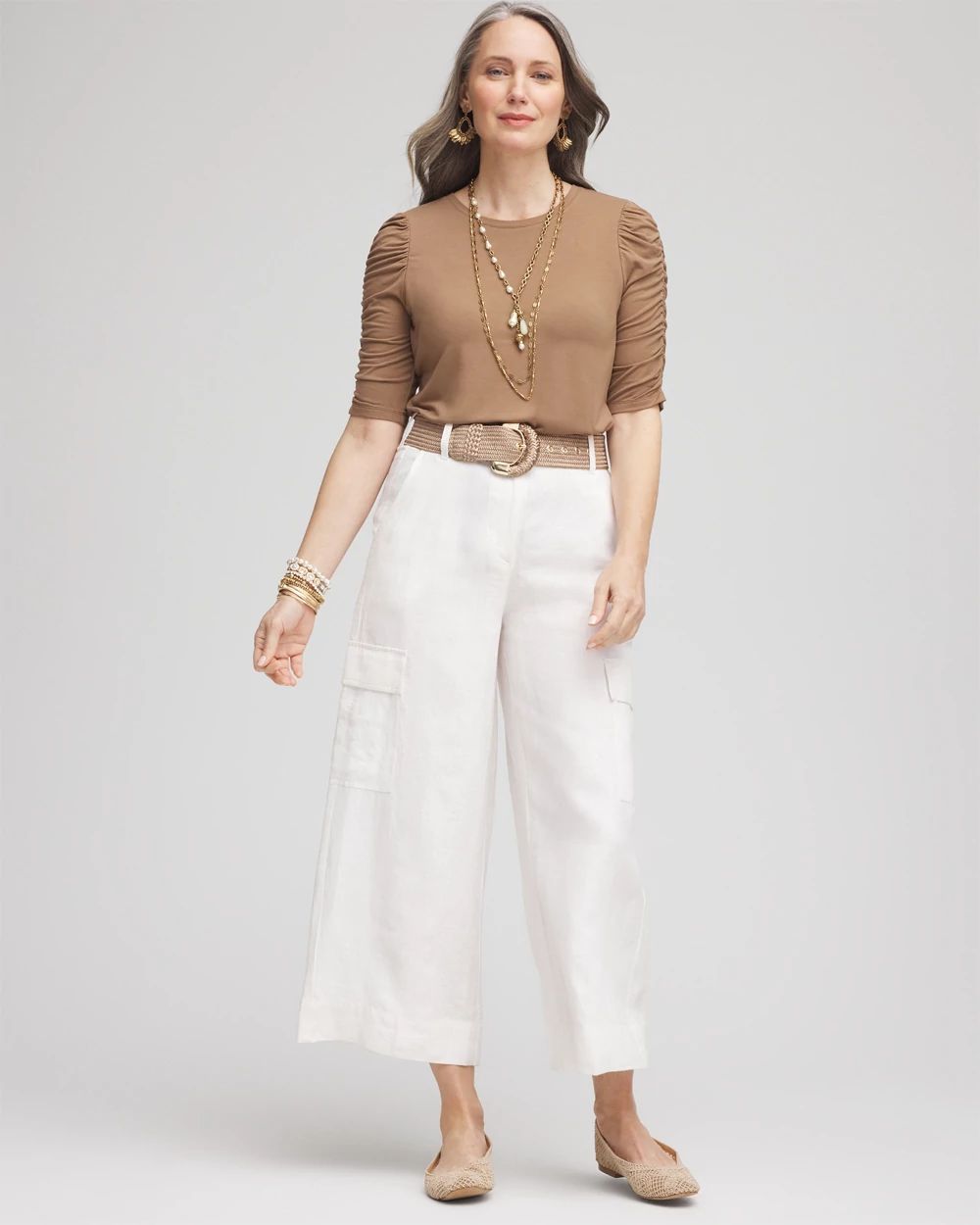Touch of Cool™ Ruched Sleeve Tee