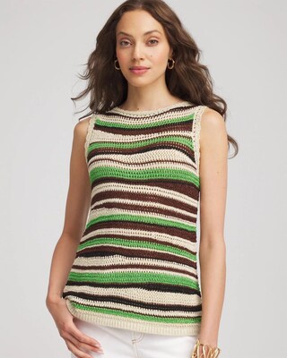 Contemporary Striped Sweater Tank