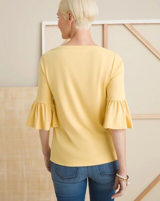 Flounce-Sleeve Top