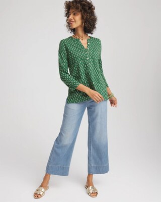 Geo Cotton Slub Henley Shirt click to view larger image.
