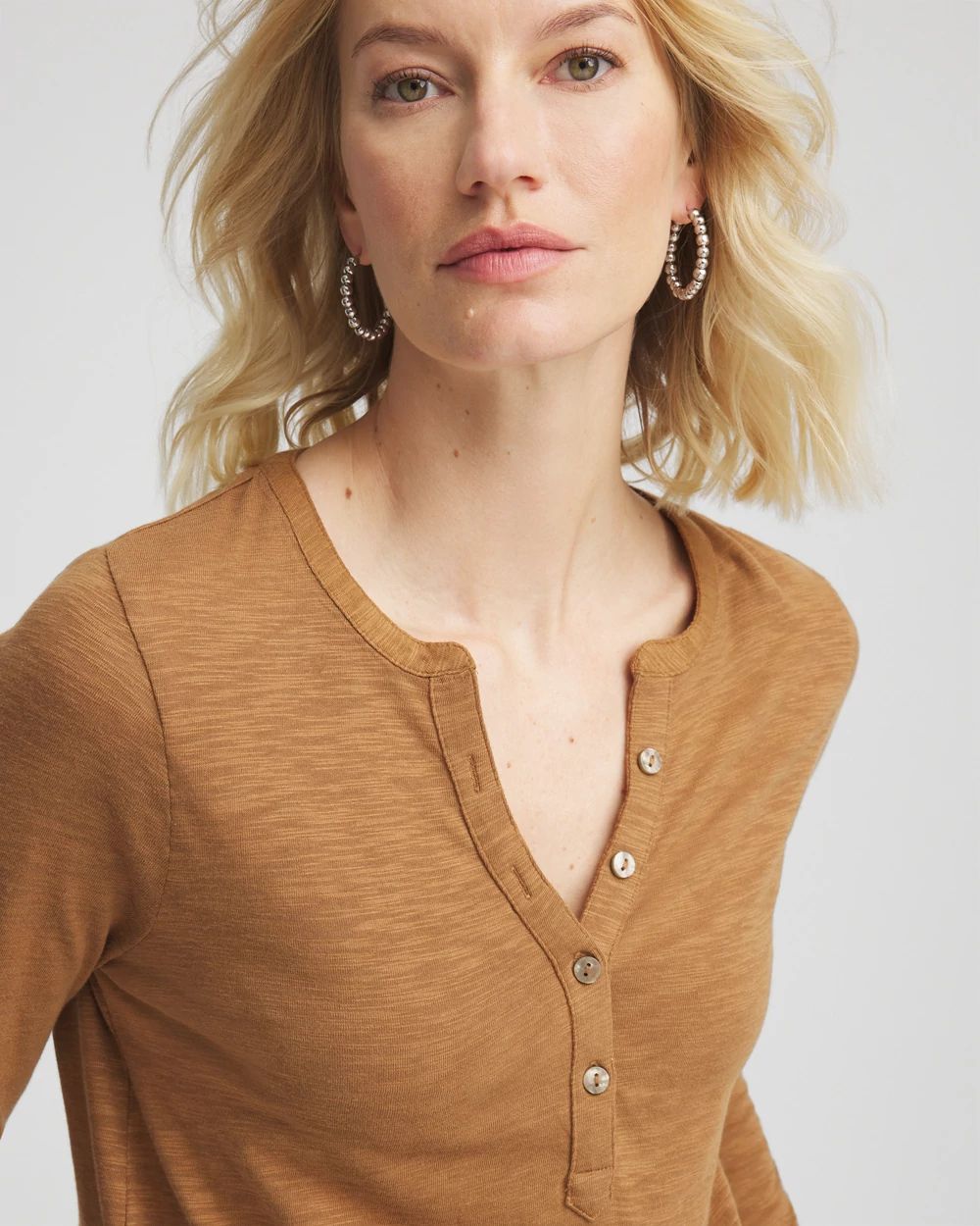 Cotton Slub Henley Shirt