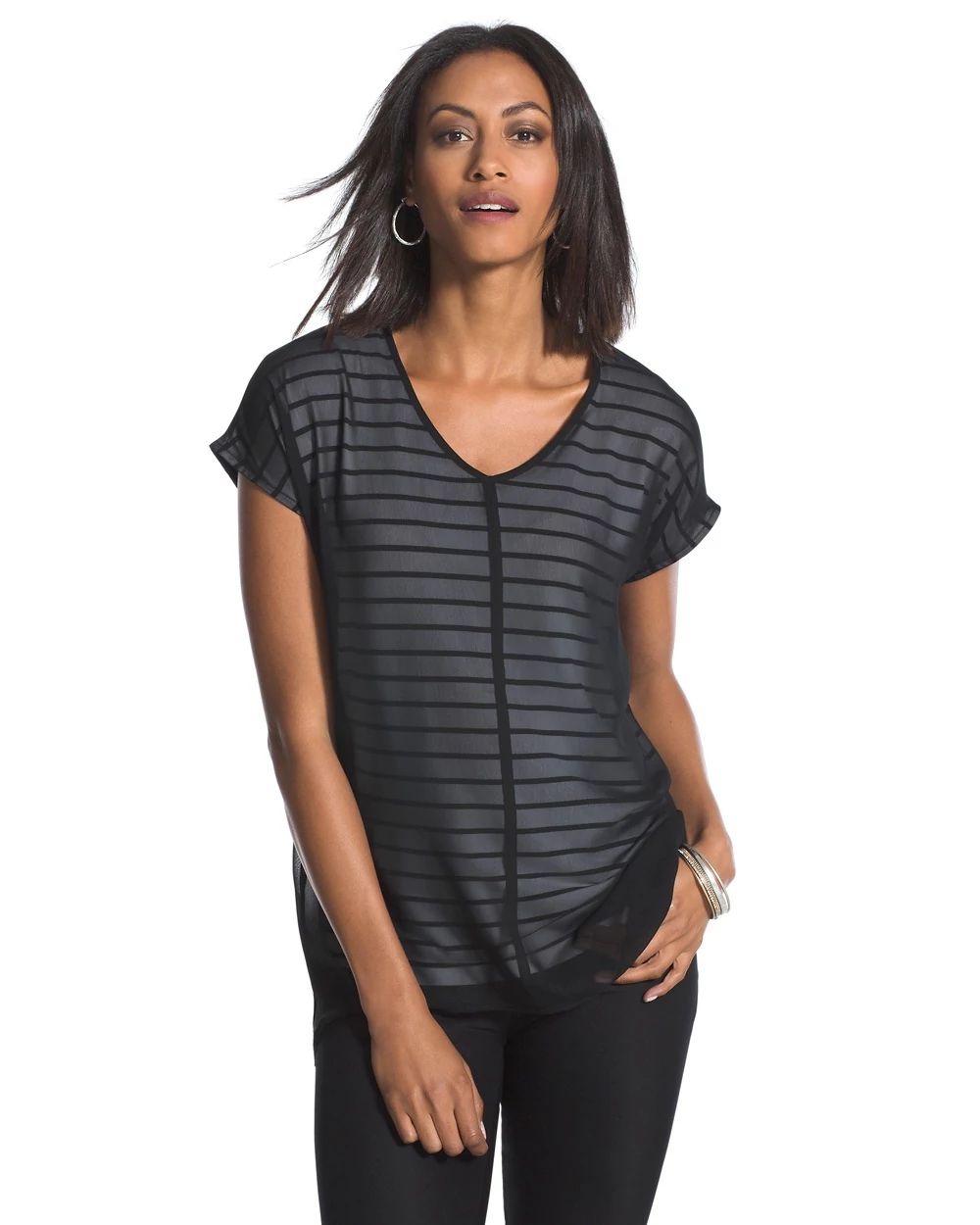 Knit Kit Sheer Striped Top