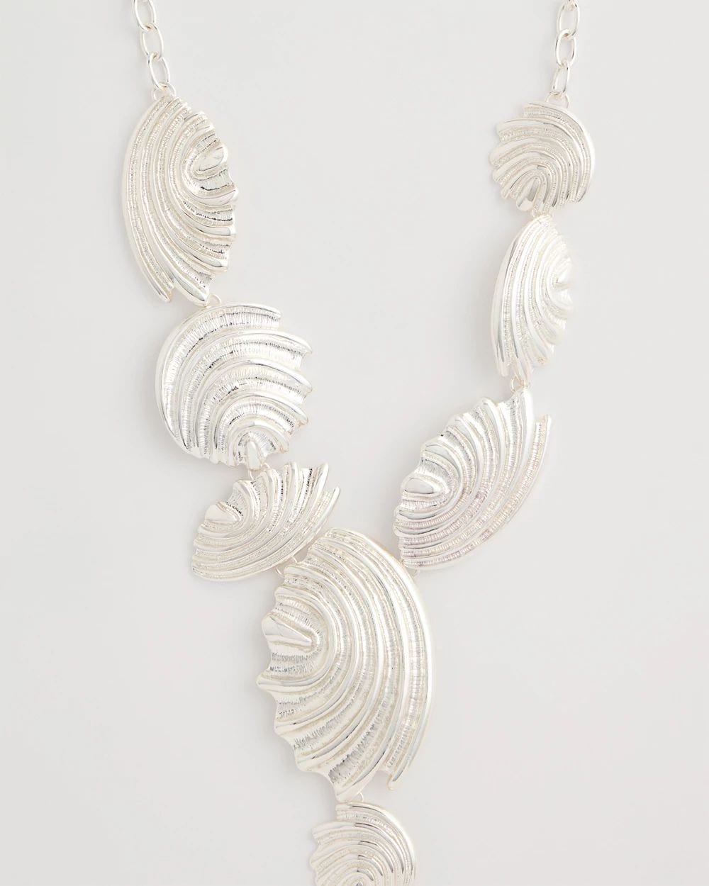 Silvertone Shell Charm Y-Necklace click to view larger image.