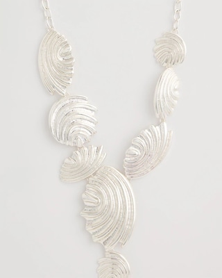 Silvertone Shell Charm Y-Necklace click to view larger image.