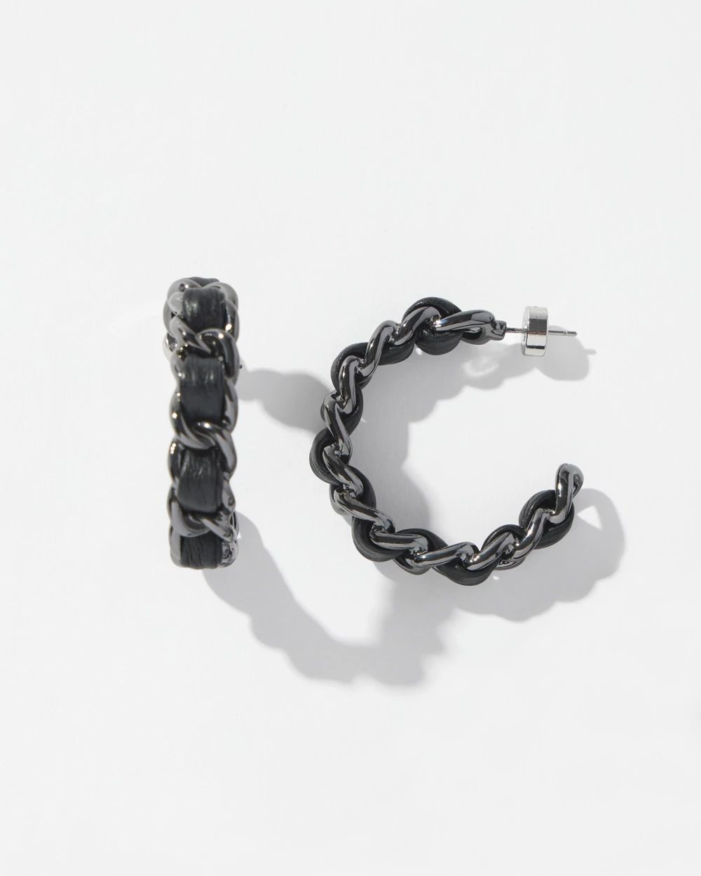 Faux Leather Front to Back Hoops