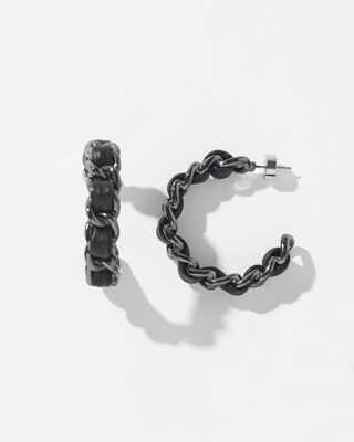 Faux Leather Front to Back Hoops