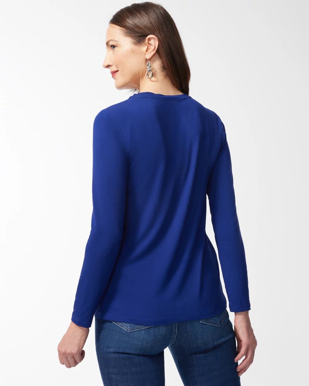 Touch of Cool Blue Embellished Layering Tee