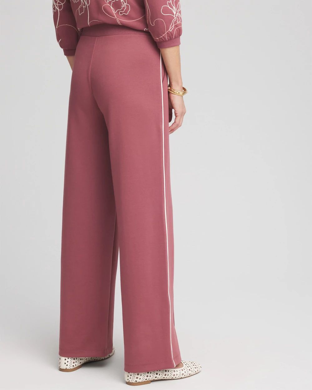 Zenergy® Double-Knit Striped Wide Leg Pants