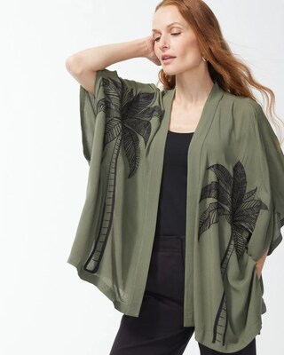 Gauze Embroidered Ruana