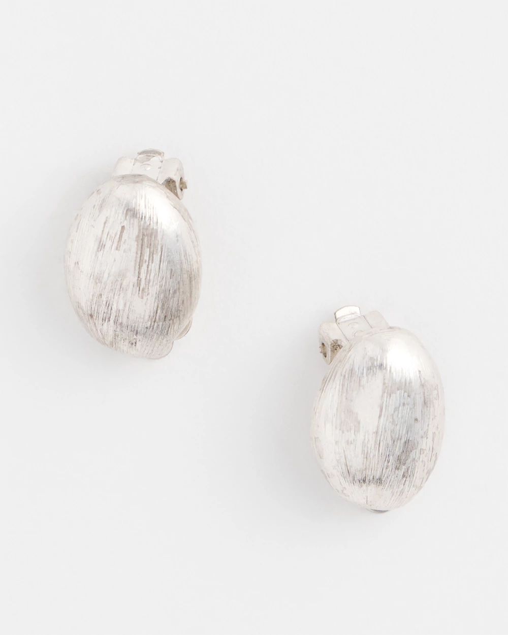 No Droop™  Silver Tone Clip-On Stud Earrings