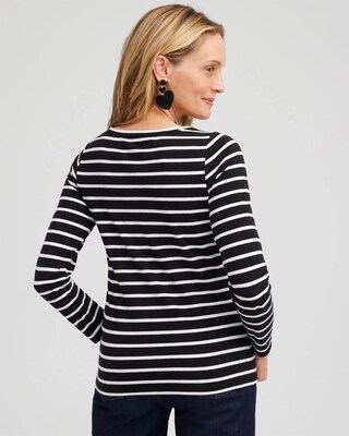 Stripe Sequin Hearts Tee click to view larger image.