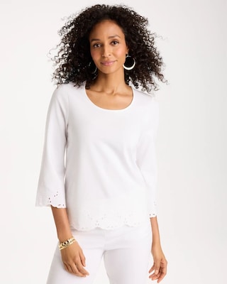 Embroidered Hem Top