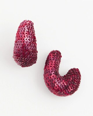 No Droop™ Red Sequin Huggie Earrings
