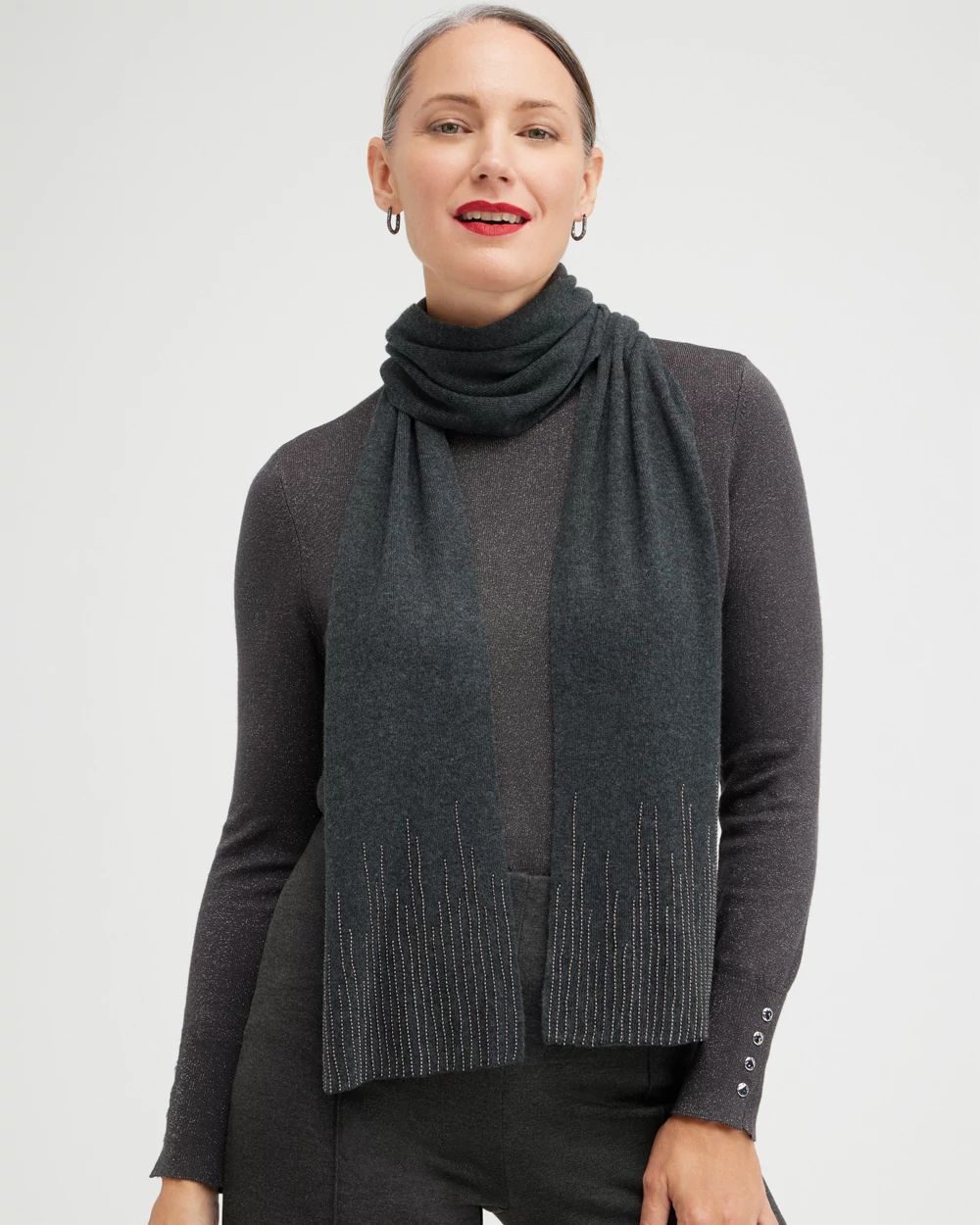 Cashmere Blend Embellished Scarf