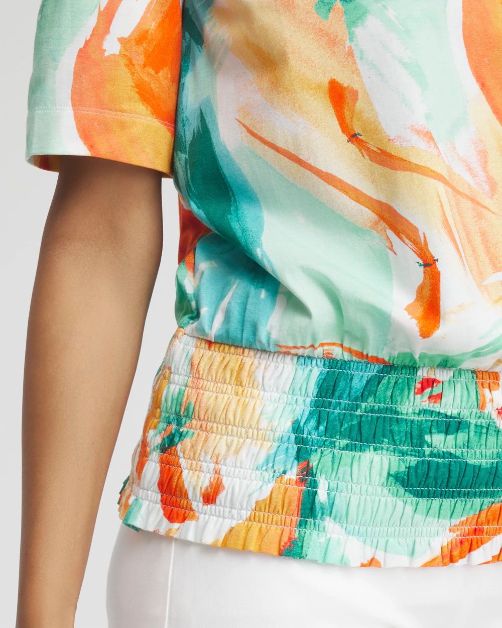 Touch of Cool™ Abstract Smocked Waist Tee
